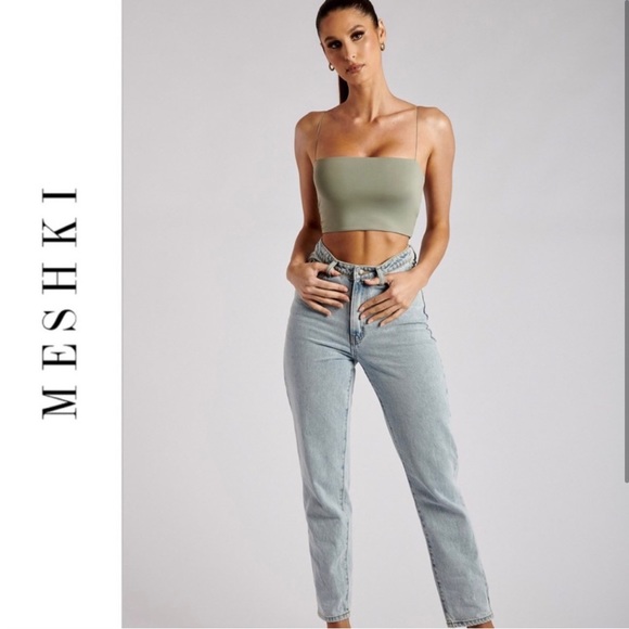 Meshki Tops - NEW WITH TAG NWT Meshki Yvonne Stripy crop top Sage Mint Green